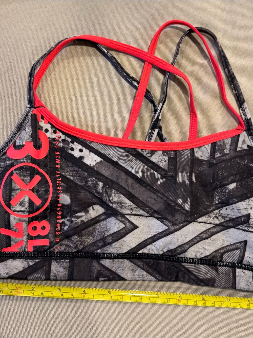 Reebok Black Sports Bralette with Coral Trim